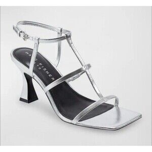 Marc Fisher Dennie T-Strap Silver Sandals